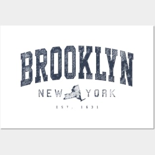 Brooklyn NY Arched Distressed Retro Print Posters and Art